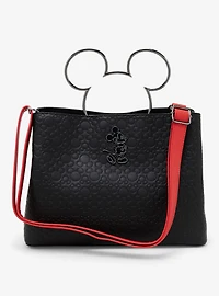 Loungefly Disney Mickey Mouse Black Figural Handle Handbag - BoxLunch Exclusive