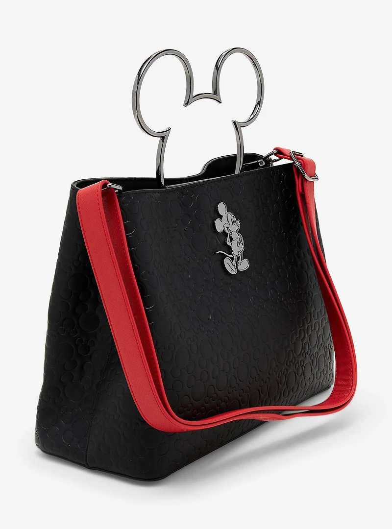 Loungefly Disney Mickey Mouse Black Figural Handle Handbag - BoxLunch Exclusive