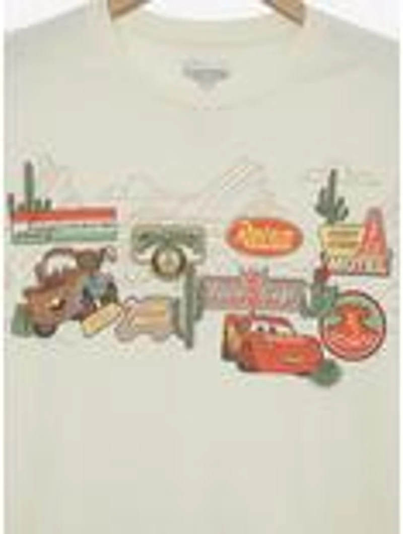 Disney Pixar Cars Radiator Springs Signs Women's Cropped T-Shirt - BoxLunch Exclusive