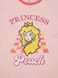Nintendo Super Mario Bros. Princess Peach Women's Ringer T-Shirt - BoxLunch Exclusive