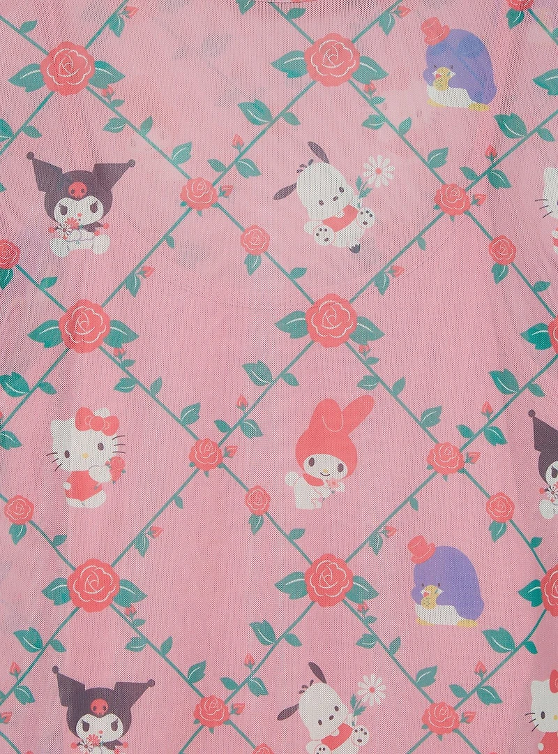 Sanrio Kuromi Mesh Layered Long Sleeve Women's Plus T Shirt — BoxLunch Exclusive