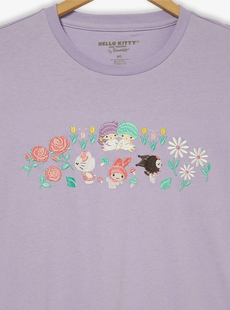 Sanrio Hello Kitty & Friends Floral Embroidered Women's T-Shirt - BoxLunch Exclusive