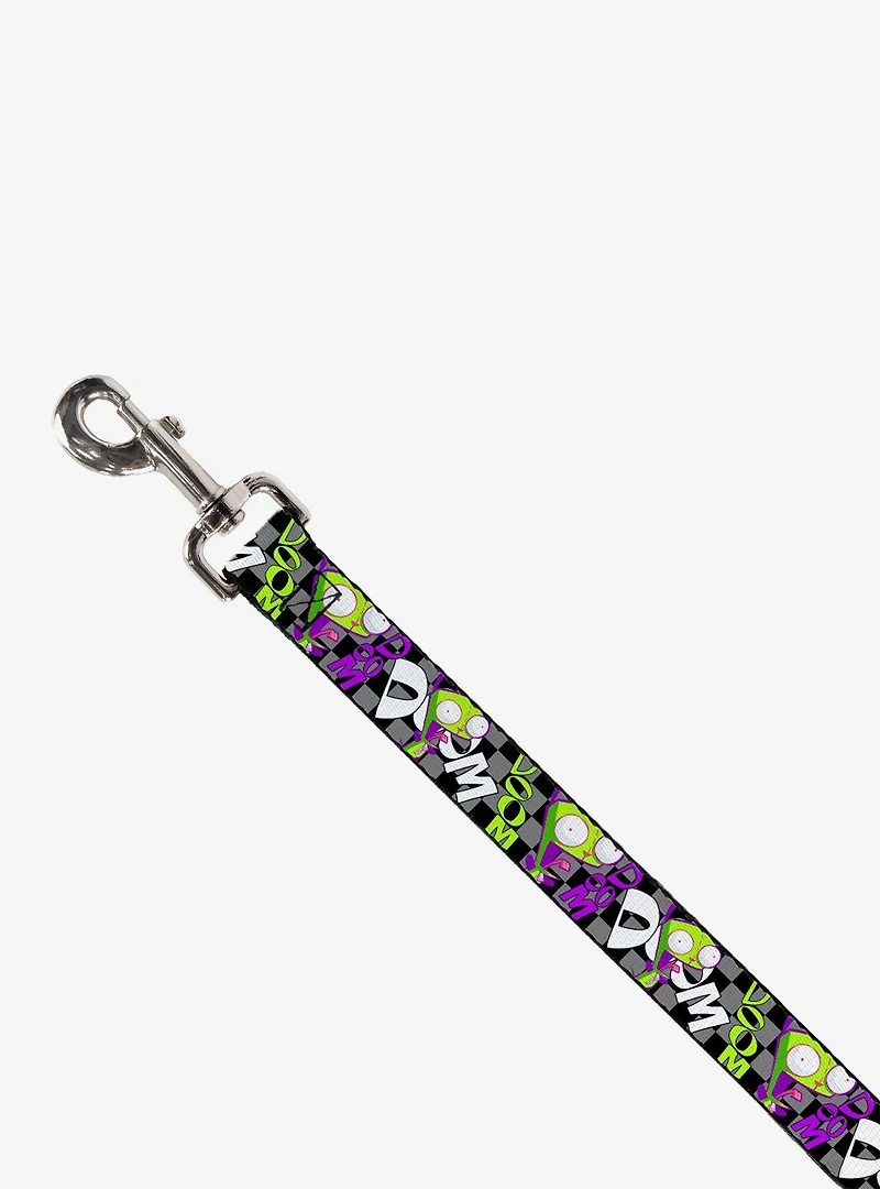 Invader Zim GIR Doom Pose Checker Dog Leash