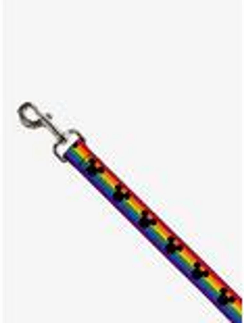 Disney Mickey Mouse Ears Icon Rainbow Pride Flag Dog Leash