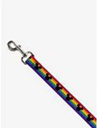 Disney Mickey Mouse Ears Icon Rainbow Pride Flag Dog Leash