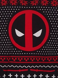 Marvel Deadpool Logo Patterned Holiday Sweater - BoxLunch Exclusive