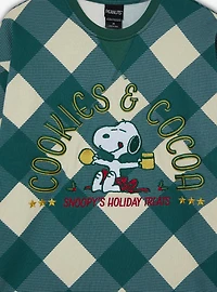 Peanuts Snoopy Cookies & Cocoa Plaid Crewneck - BoxLunch Exclusive