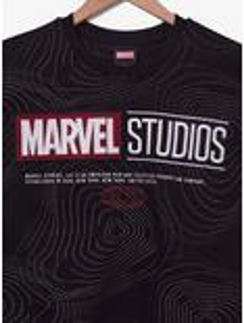 Marvel Studios Logo Topographic Pattern Crewneck — BoxLunch Exclusive
