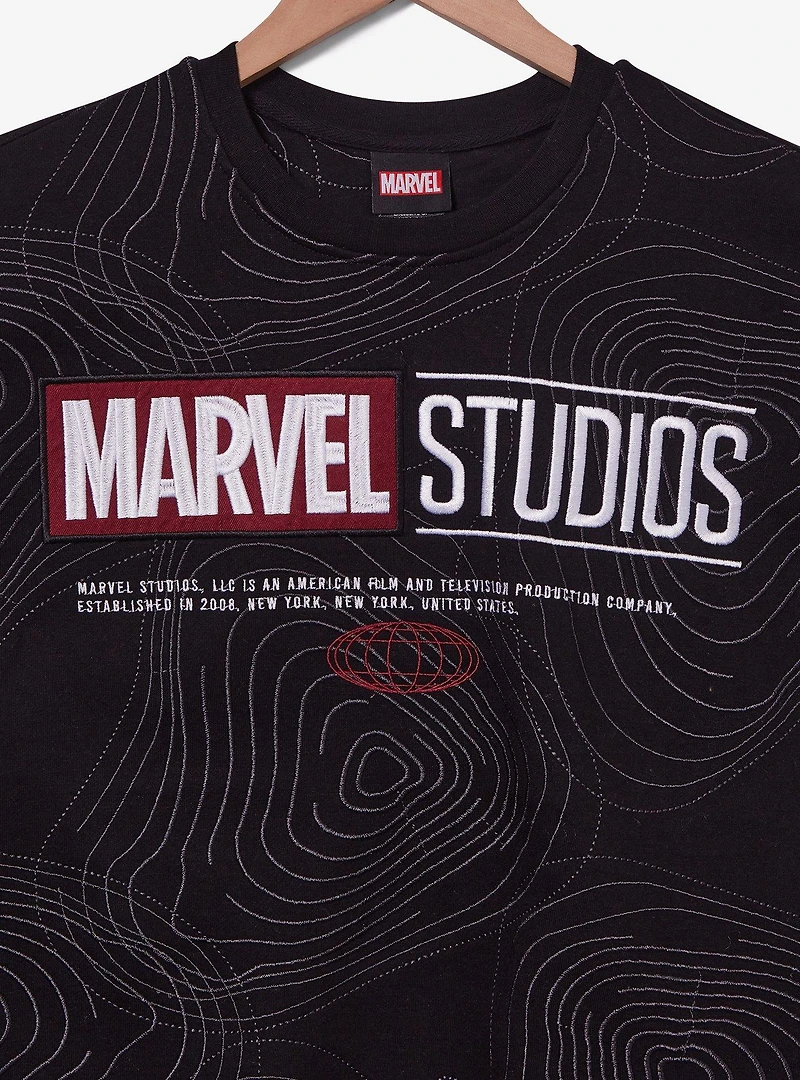 Marvel Studios Logo Topographic Pattern Crewneck — BoxLunch Exclusive