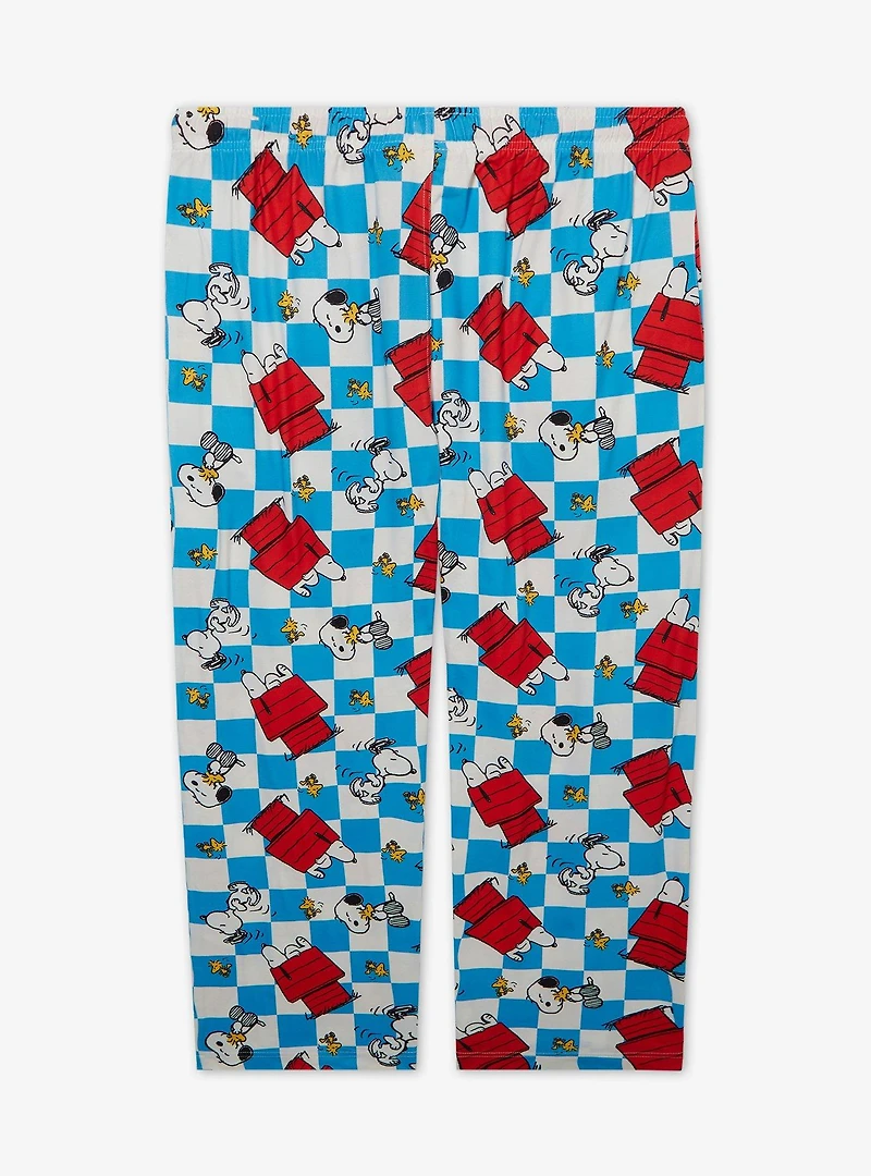 Peanuts Snoopy Checkered Allover Print Women's Plus Sleep Pants - BoxLunch Exclusive