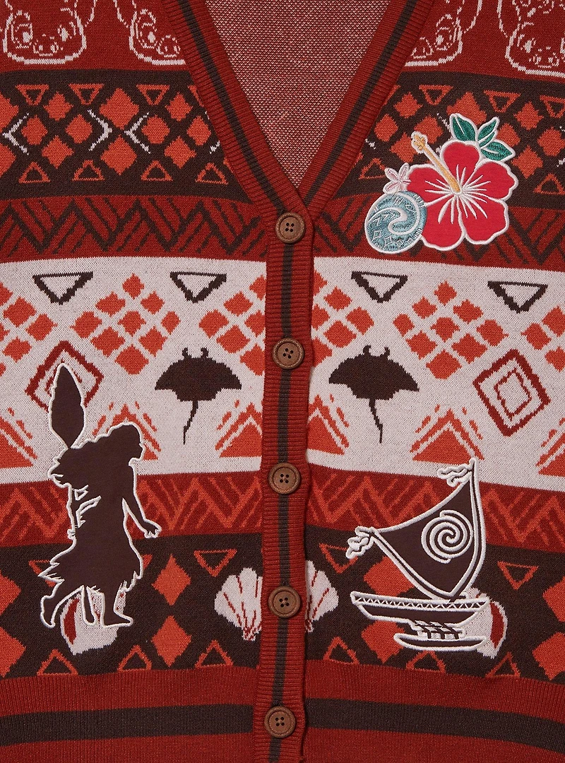 Disney Moana Icons Patterned Women's Plus Cardigan — BoxLunch Exclusive