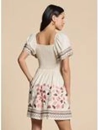 Disney Moana Floral Icons Cinched Smock Dress - BoxLunch Exclusive