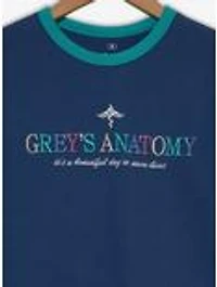 Grey's Anatomy Embroidered Title Women's Ringer Cropped T-Shirt - BoxLunch Exclusive