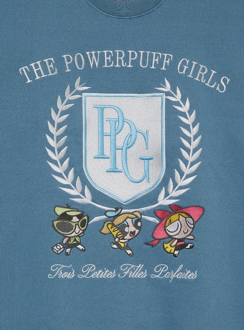 The Powerpuff Girls Paris Embroidered Women's Crewneck — BoxLunch Exclusive