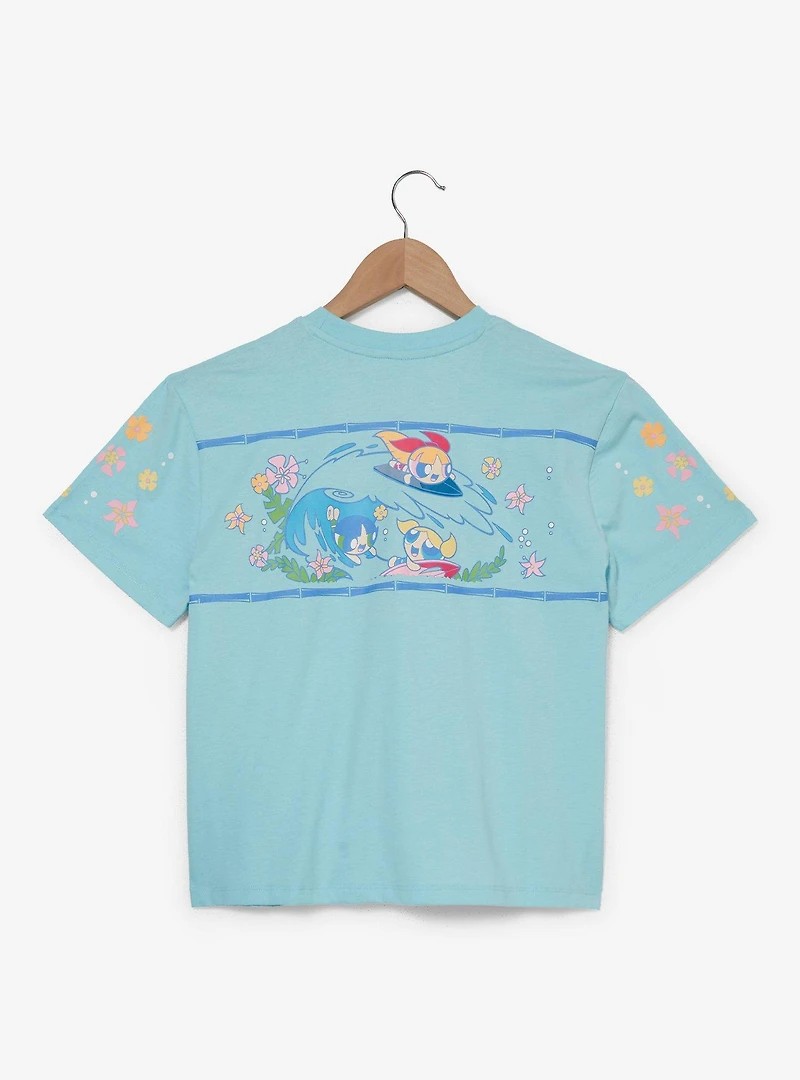 The Powerpuff Girls Trio Hibiscus Flowers Women's Cropped T-Shirt — BoxLunch Exclusive
