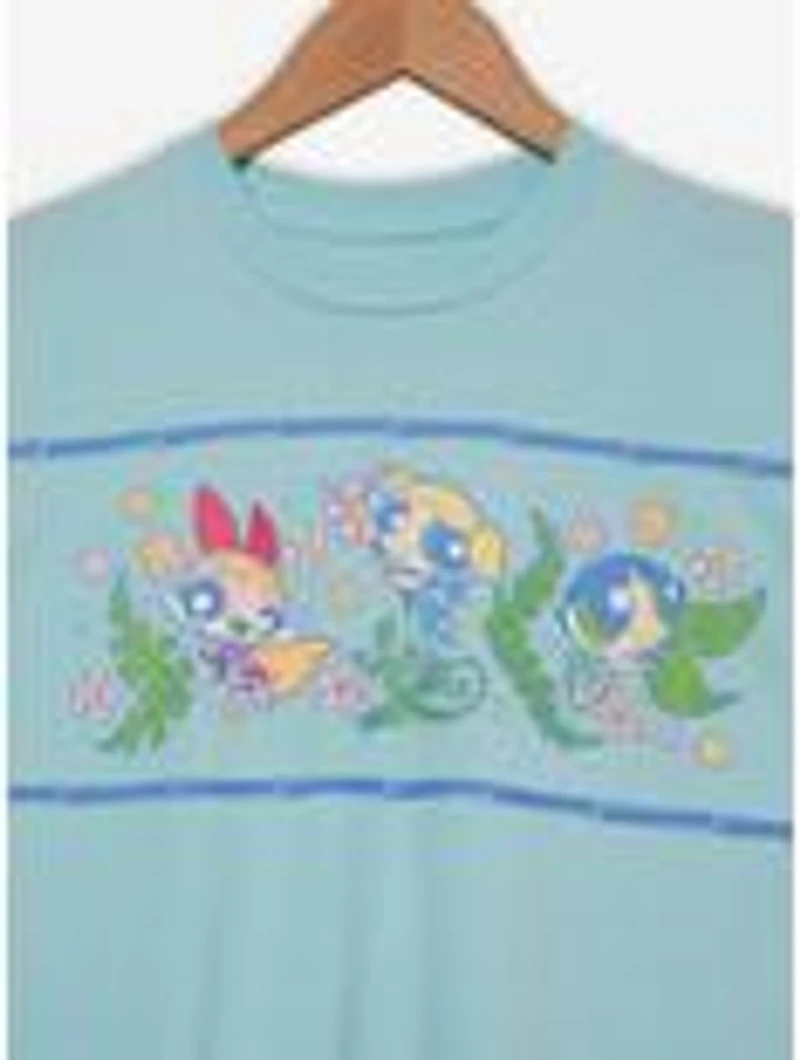 The Powerpuff Girls Trio Hibiscus Flowers Women's Cropped T-Shirt — BoxLunch Exclusive