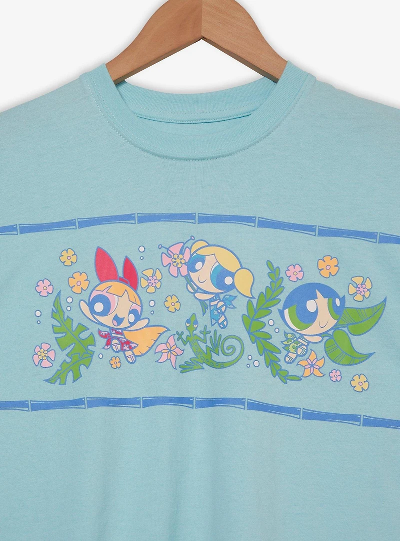 The Powerpuff Girls Trio Hibiscus Flowers Women's Cropped T-Shirt — BoxLunch Exclusive