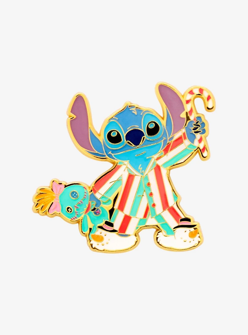 Loungefly Disney Lilo & Stitch Holiday Pajamas Stitch Enamel Pin - BoxLunch Exclusive