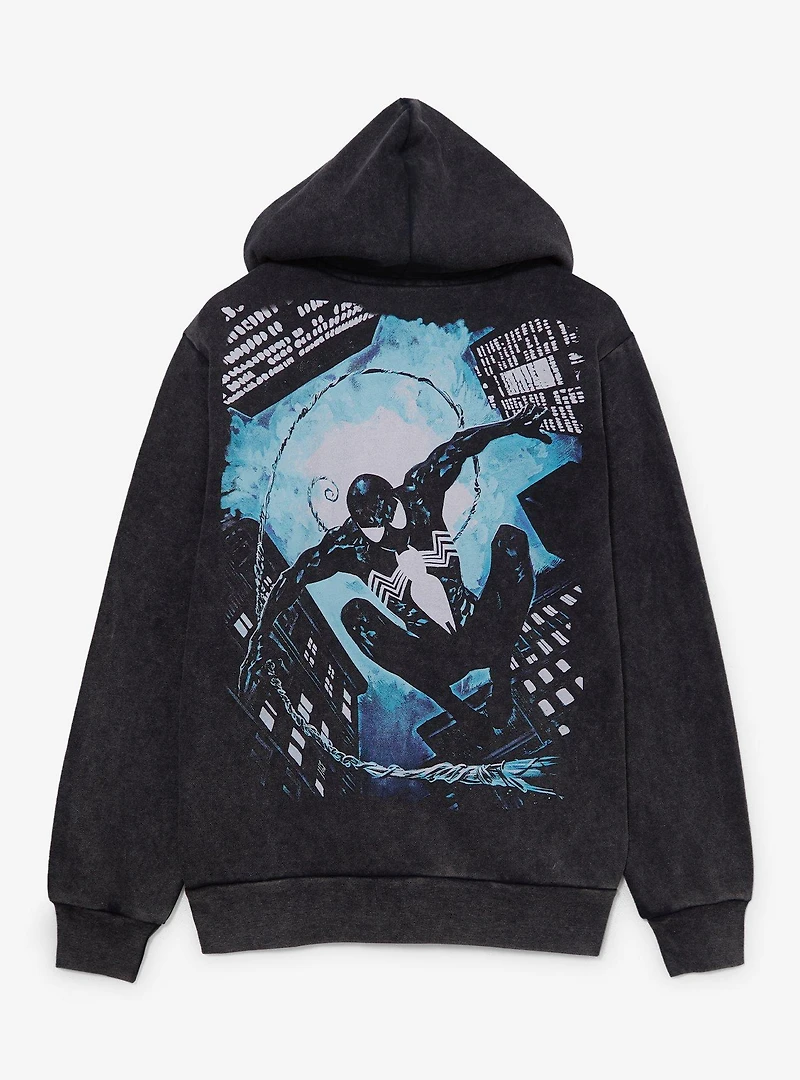 Marvel Spider-Man Title Mineral Wash Zippered Hoodie - BoxLunch Exclusive