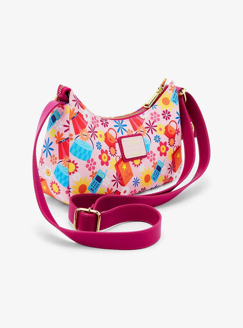 Loungefly Disney Lizzie McGuire Floral Icons Allover Print Crossbody Bag with Coin Purse