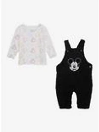 Disney Mickey Mouse Sherpa Infant Long Sleeve T-Shirt & Overall Set