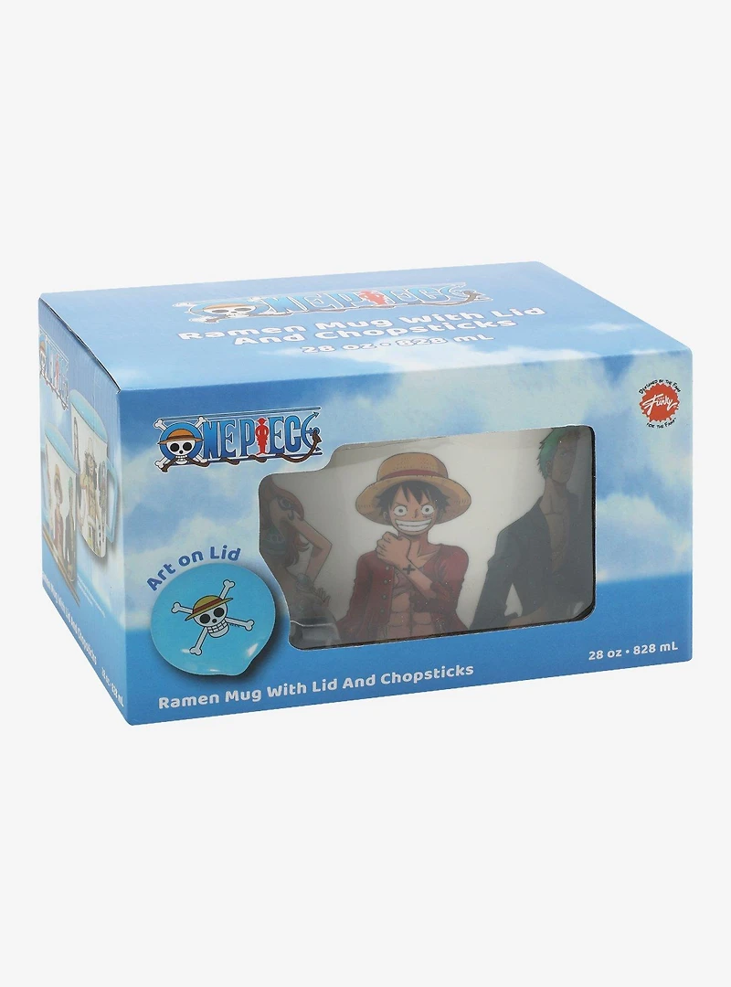 One Piece Characters Soup Mug with Lid and Chopsticks