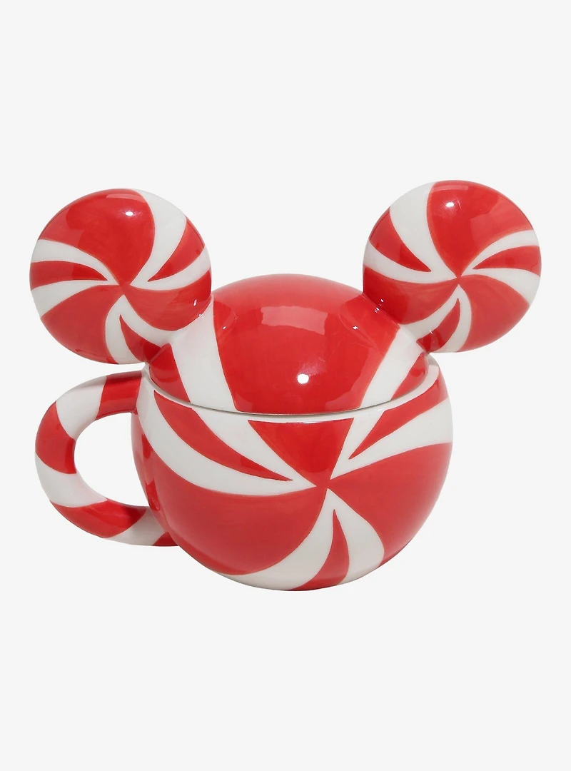 Disney Mickey Mouse Peppermint Candy Figural Mug With Lid