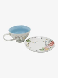 Disney Alice in Wonderland Garden Illustrated Tea Cup and Saucer