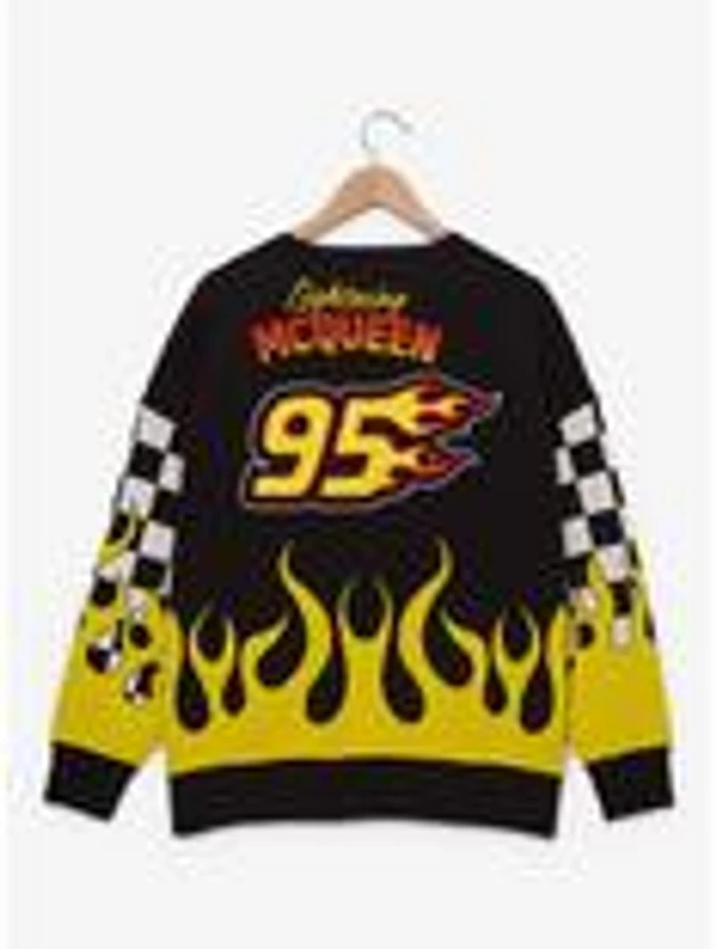 Disney Pixar Cars Lightning McQueen Flaming Checkered Women's Plus Cardigan — BoxLunch Exclusive