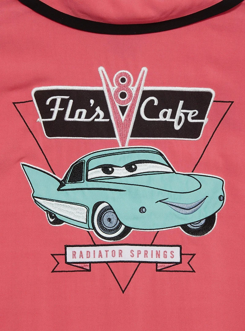 Disney Pixar Cars Flo's Cafe Women's Cropped Woven Button-Up — BoxLunch Exclusive