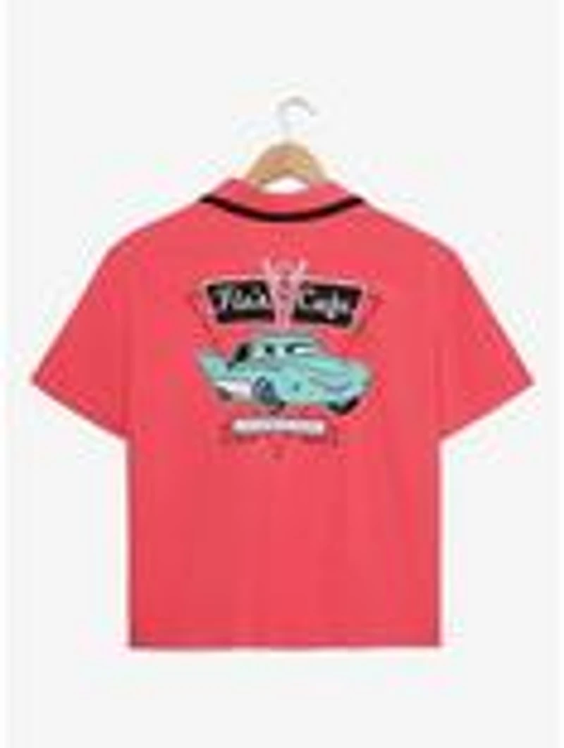 Disney Pixar Cars Flo's Cafe Women's Plus Cropped Woven Button-Up — BoxLunch Exclusive