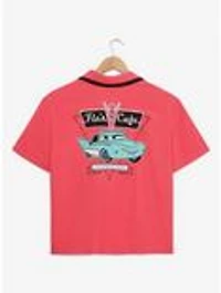 Disney Pixar Cars Flo's Cafe Women's Plus Cropped Woven Button-Up — BoxLunch Exclusive