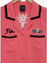 Disney Pixar Cars Flo's Cafe Women's Plus Cropped Woven Button-Up — BoxLunch Exclusive