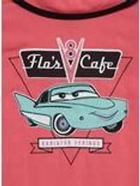 Disney Pixar Cars Flo's Cafe Women's Plus Cropped Woven Button-Up — BoxLunch Exclusive
