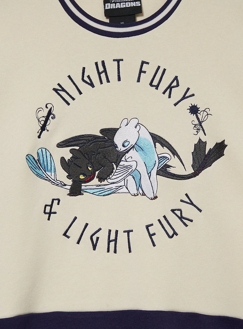 DreamWorks How To Train Your Dragon Toothless & Light Fury Panel Crewneck - BoxLunch Exclusive
