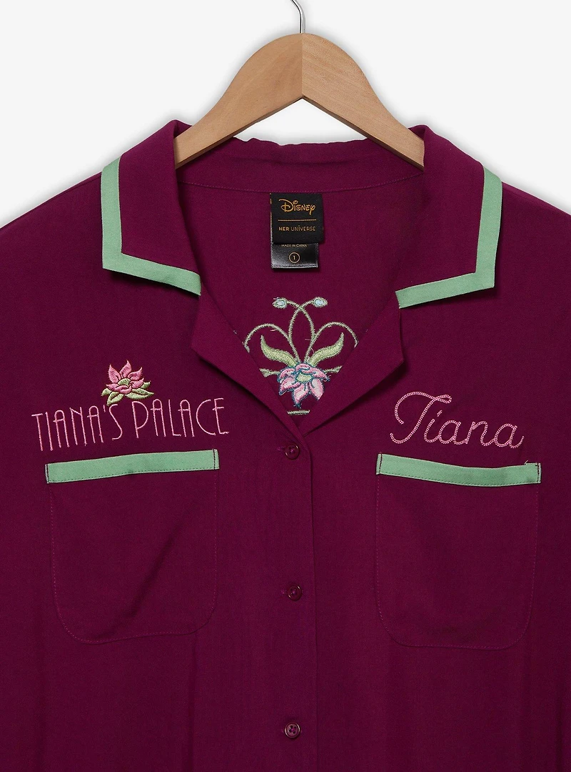 Disney the Princess and Frog Tiana's Palace Women's Plus Cropped Woven Button-Up — BoxLunch Exclusive