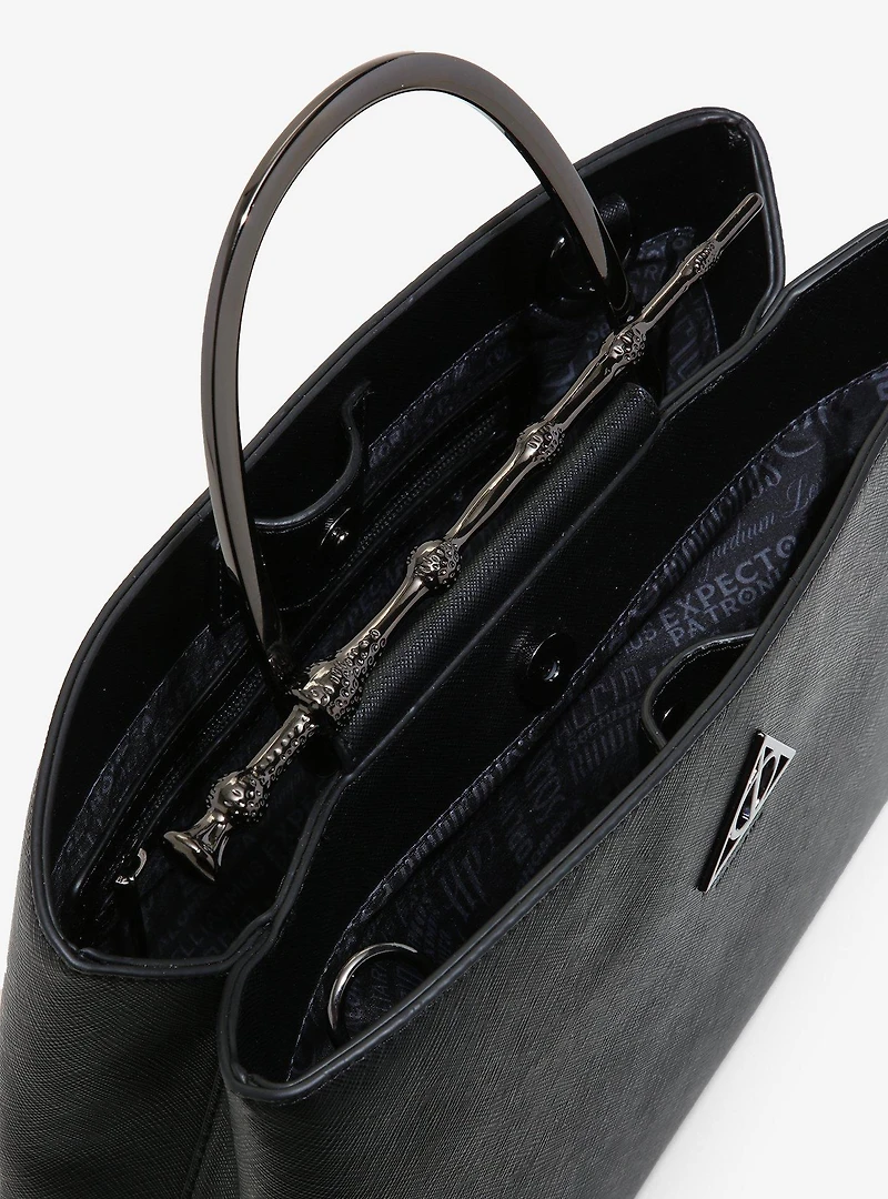 Loungefly Harry Potter Deathly Hallows Elder Wand Black (New Pebble Texture) Handbag - BoxLunch Exclusive