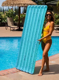 Deluxe Glitter Pool Raft with Aqua Glitter