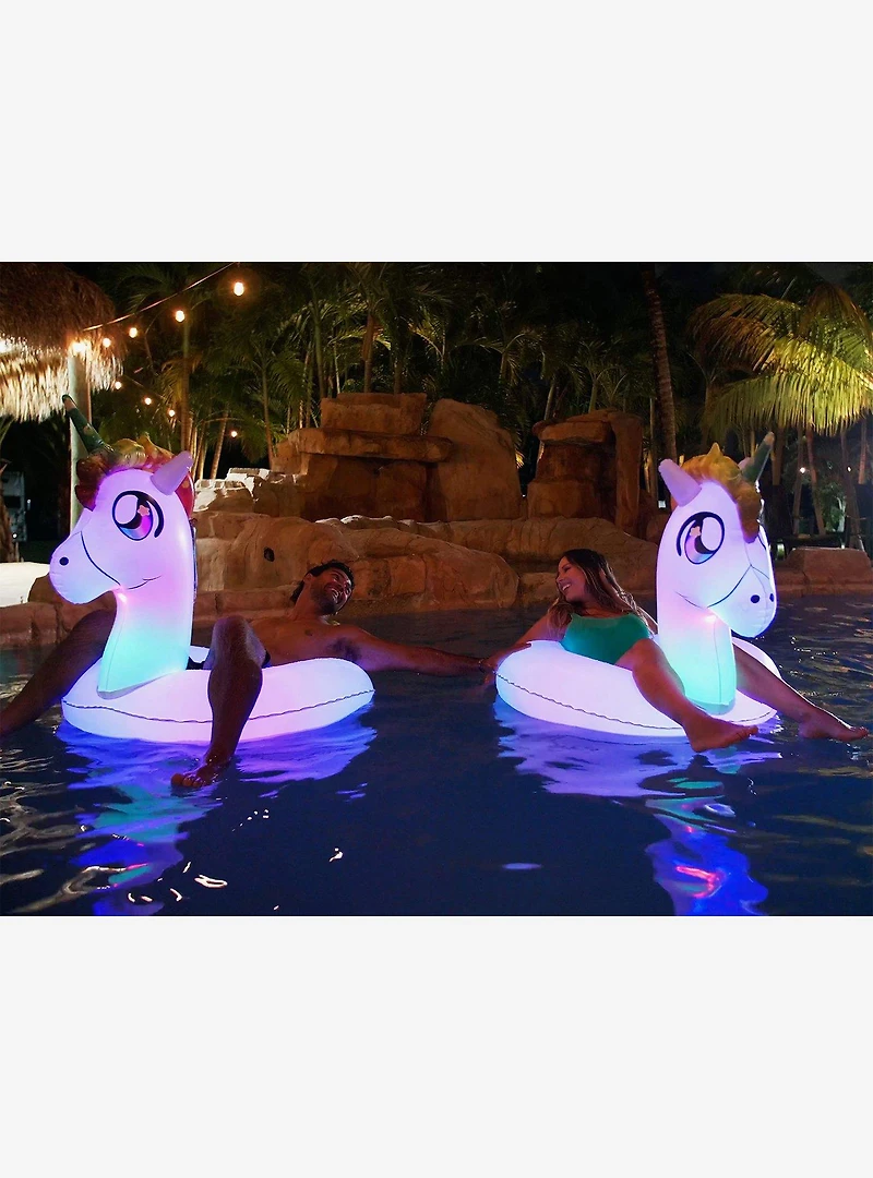 Illuminated LED Unicorn 42" Jumbo Beach and Pool Tube