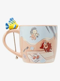Disney The Little Mermaid Ariel & Flounder Mug & Stirrer
