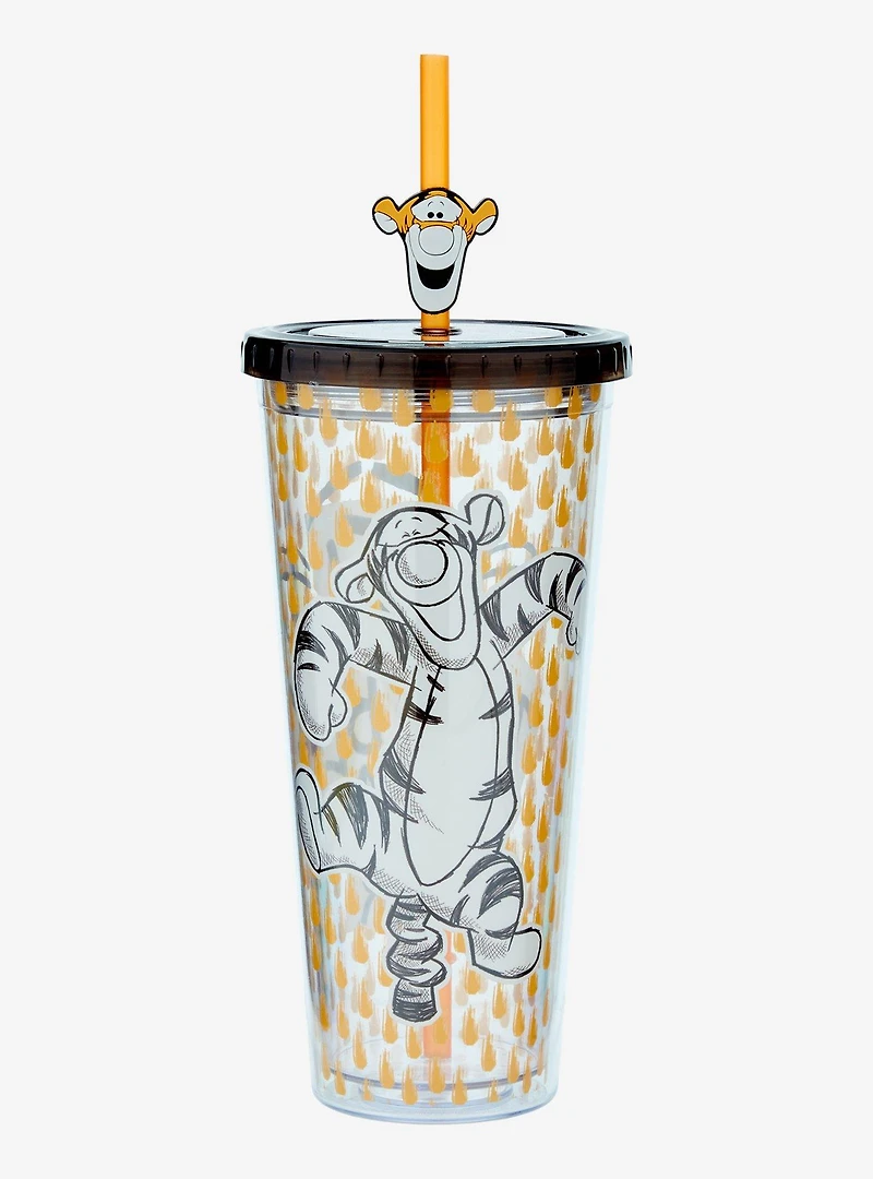 Disney Winnie the Pooh Tigger Spotted Carnival Cup with Straw Charm
