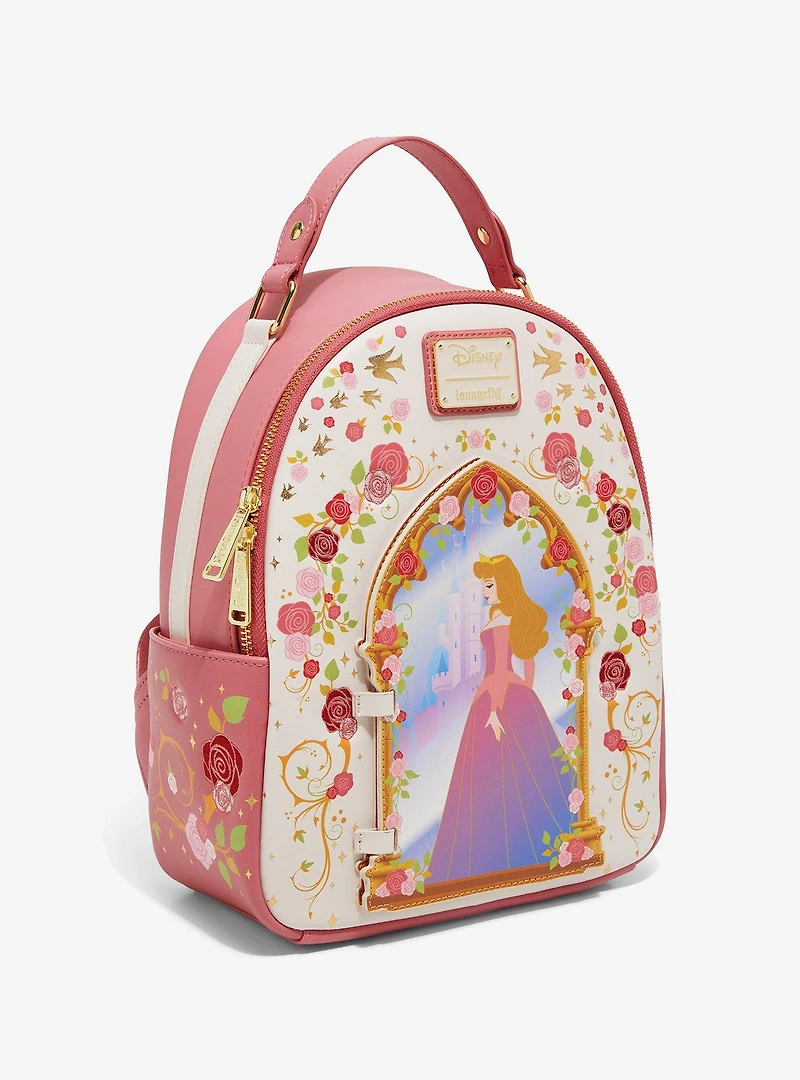 Loungefly Disney Sleeping Beauty Aurora Hinge Portrait Floral Mini Backpack - BoxLunch Exclusive