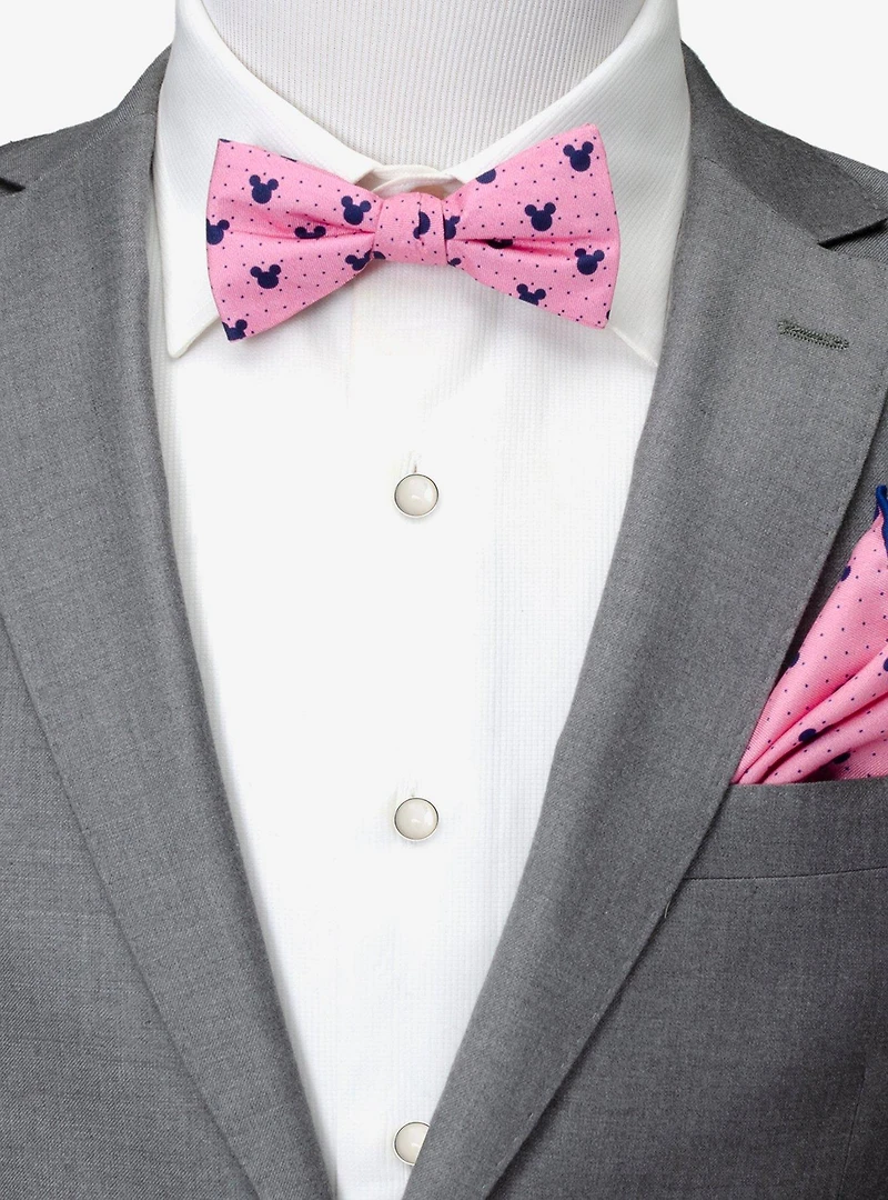 Disney Mickey Mouse Silhouette Pink Dot Pre-tied Bow Tie