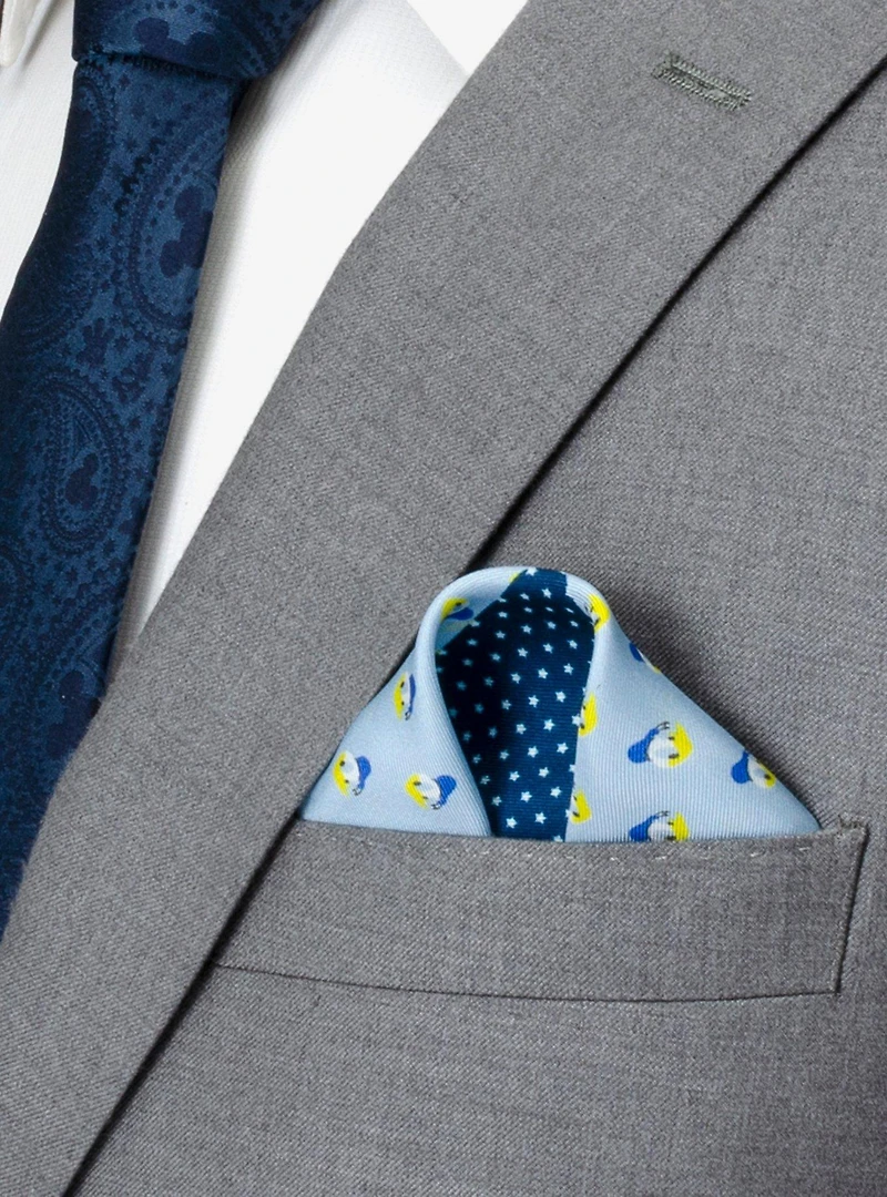 Disney Donald Duck Blue Pocket Square