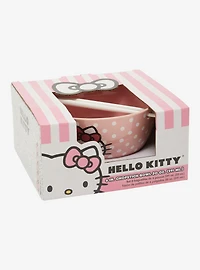 Sanrio Hello Kitty Polka Dot Ramen Bowl & Chopsticks