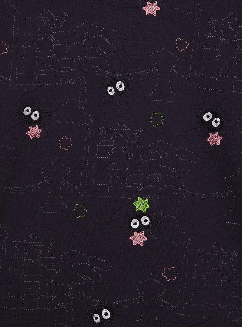 Her Universe Studio Ghibli® Spirited Away No-Face Embroidered Allover Print Crewneck — BoxLunch Exclusive