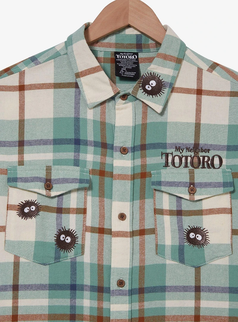 Our Universe Studio Ghibli My Neighbor Totoro Soot Sprites Embroidered Flannel — BoxLunch Exclusive