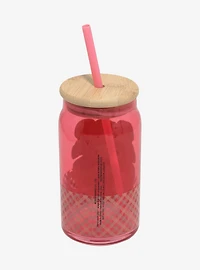 Sanrio My Melody Latte Bear Glass Cup with Straw
