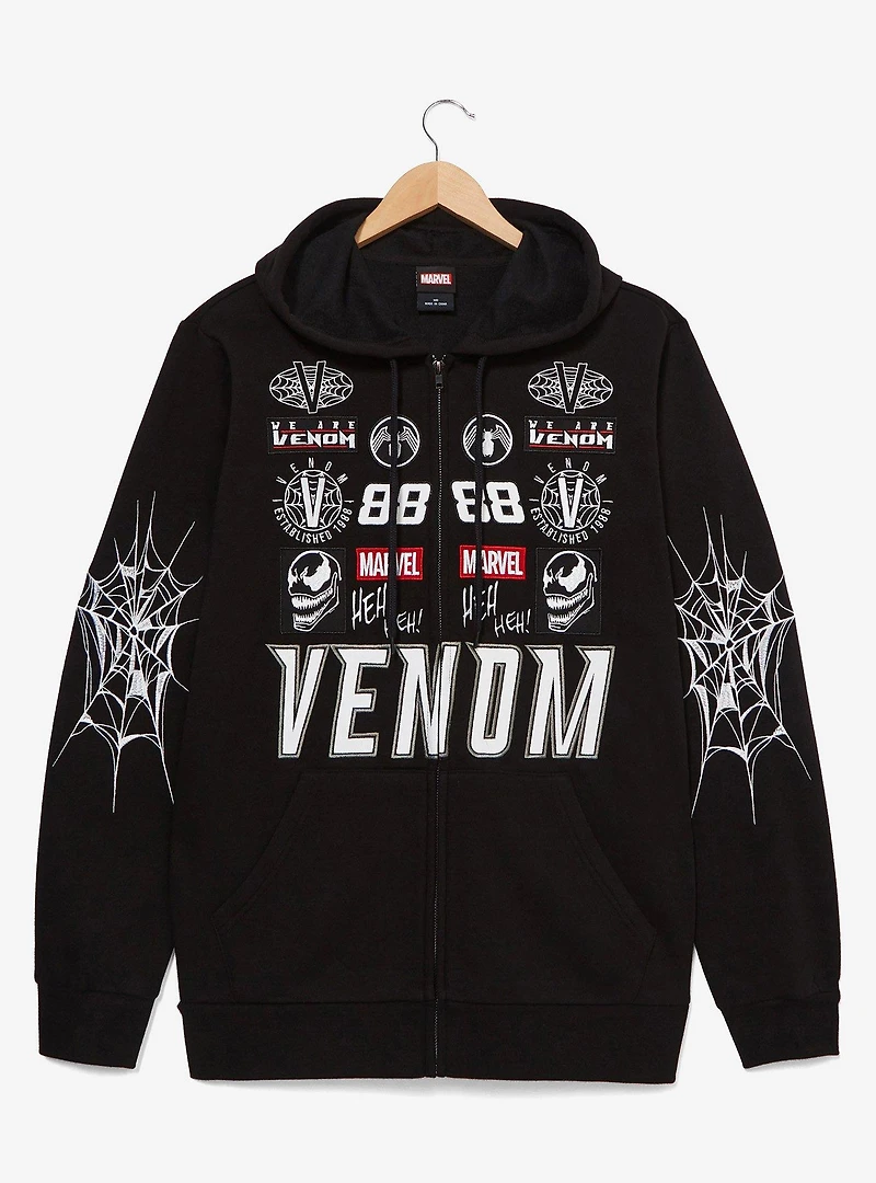 Marvel Venom Moto Patch Zippered Hoodie - BoxLunch Exclusive