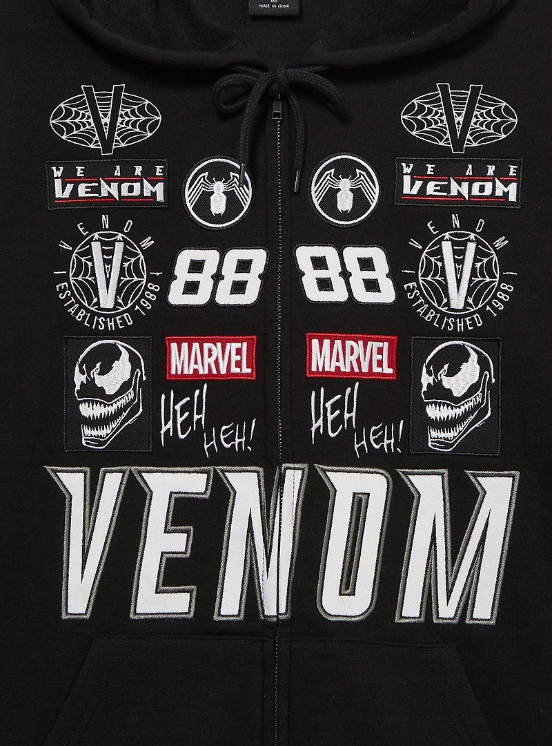 Marvel Venom Moto Patch Zippered Hoodie - BoxLunch Exclusive